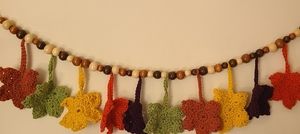 Handmade Crocheted Fall Leaf Trio Garland